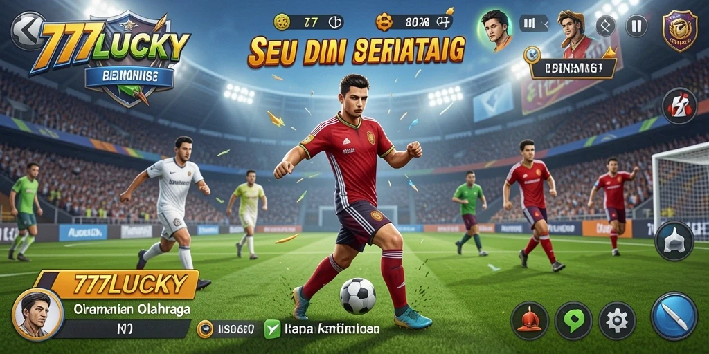 Screenshot gameplay <strong>777LUCKY</strong> menampilkan aksi olahraga yang seru.