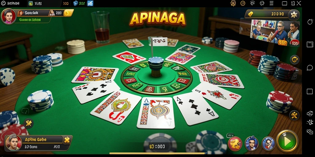 Tampilan gameplay seru APINAGA dalam permainan Gaple.