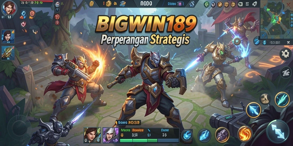 Tangkapan layar utama BIGWIN189 menampilkan aksi intens pertempuran MOBA.