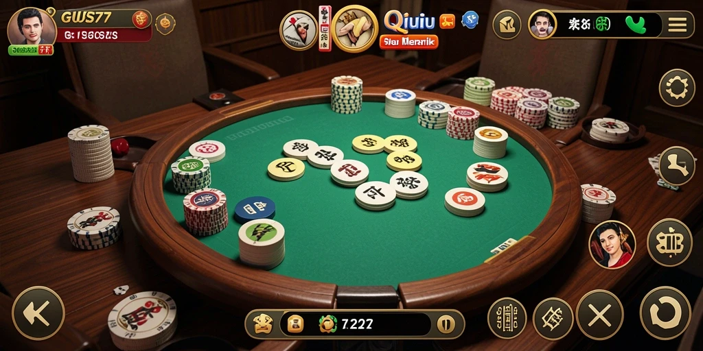 Screenshot menunjukkan gameplay QiuQiu yang intens dan mengasyikkan.