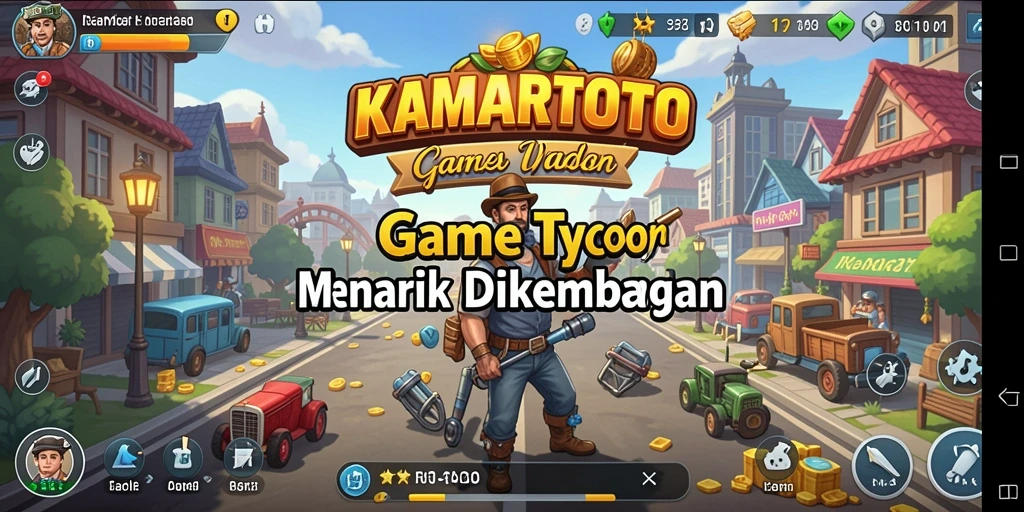 Tangkapan layar gameplay KAMARTOTO yang menunjukkan serunya mengelola bisnis.