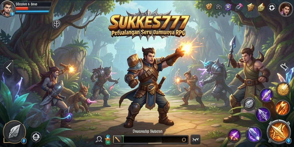 Tampilan seru gameplay RPG SUKSES777 dengan karakter beragam.