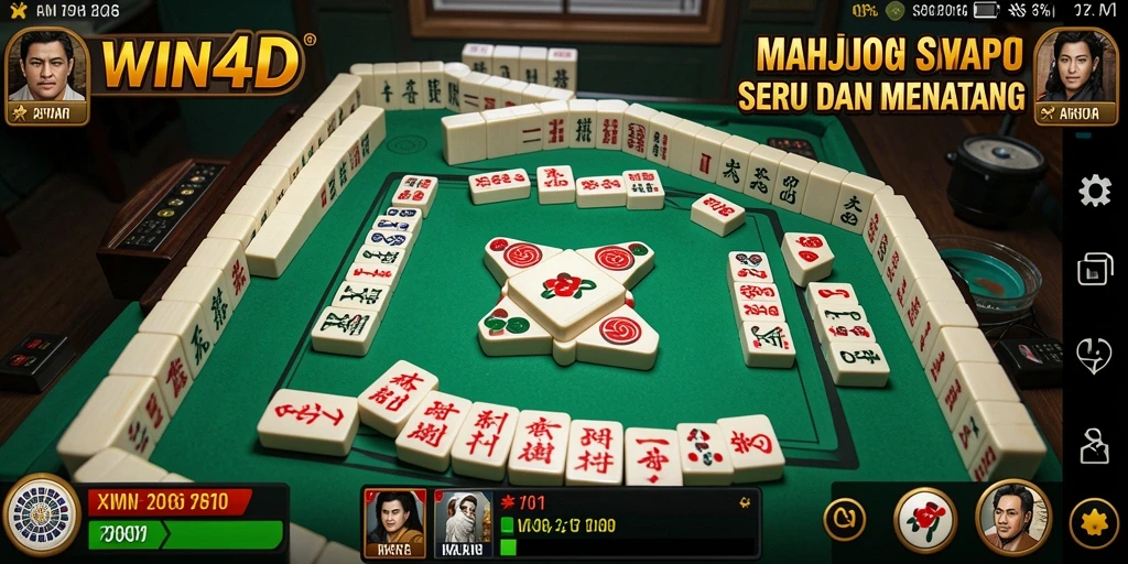 Tampilan gameplay WIN4D yang seru dan menantang di Mahjong.